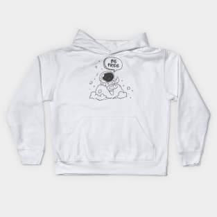 Astronaut relaxing in space Kids Hoodie